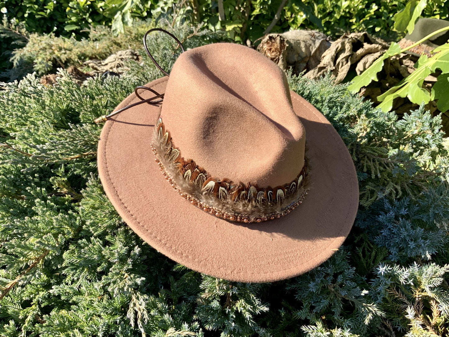 The Cherokee Leather and Feather Hat Band