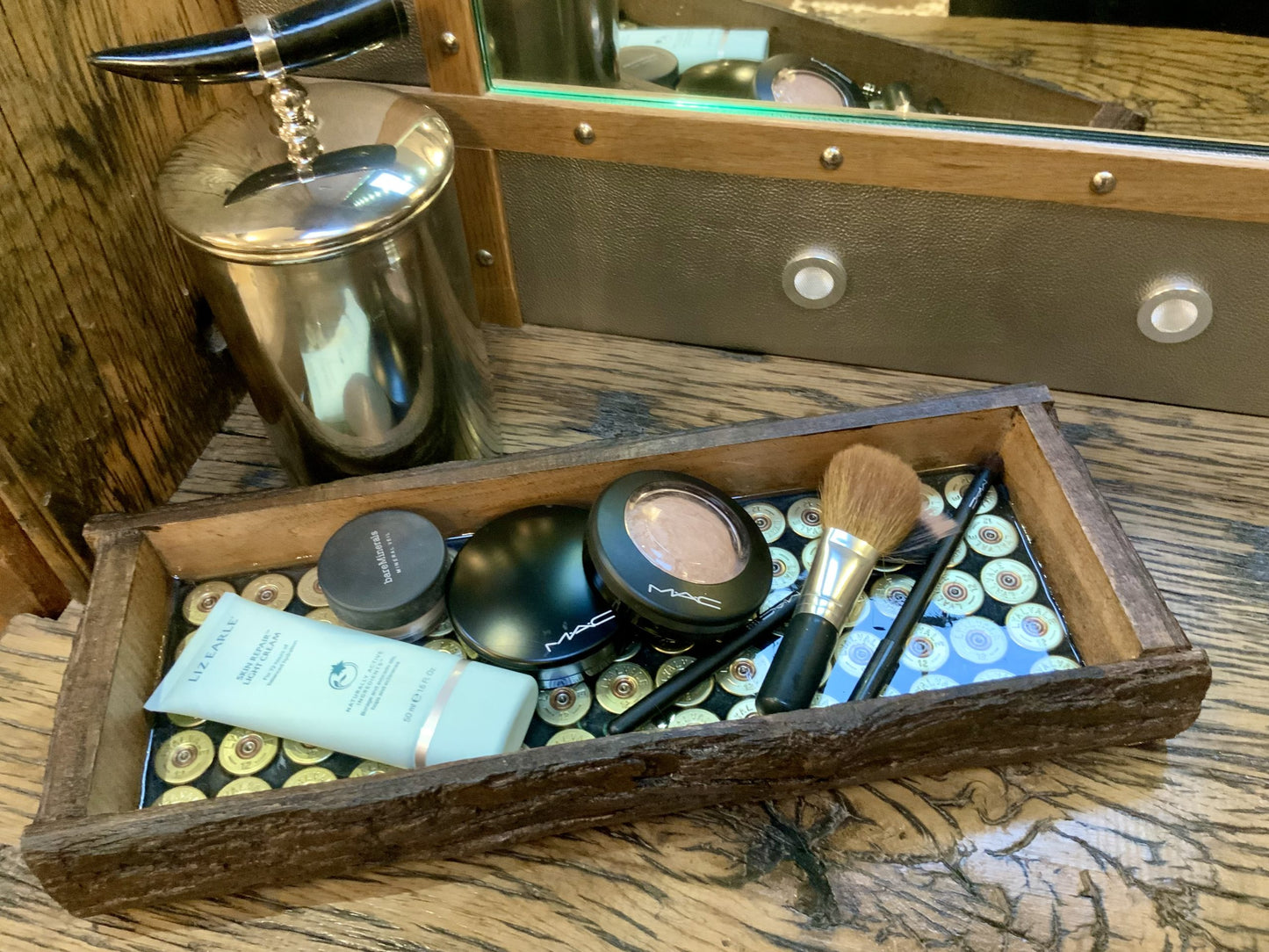 Small Rustic Bark Tray With Spent Shells