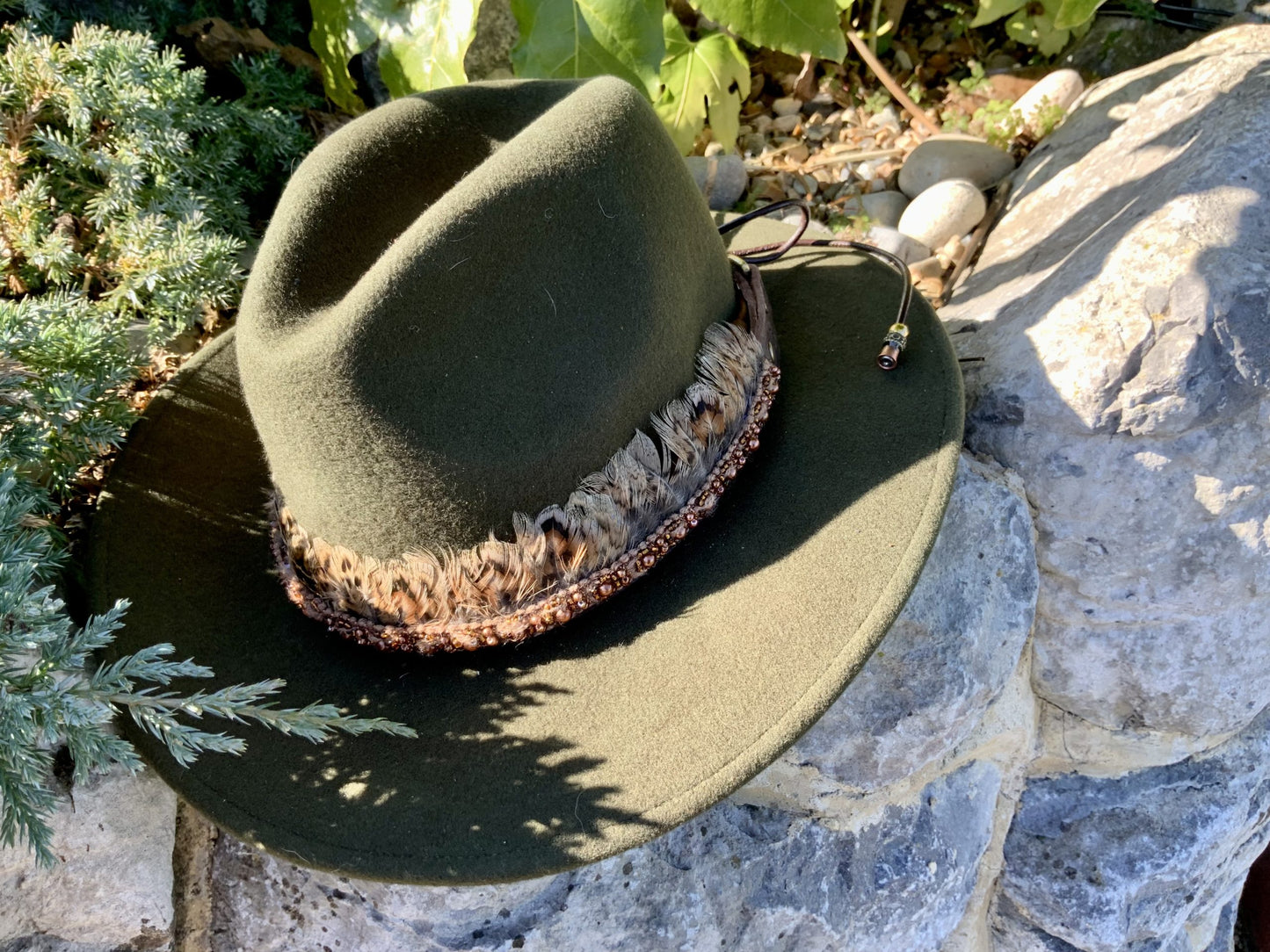 The Cherokee Leather and Feather Hat Band