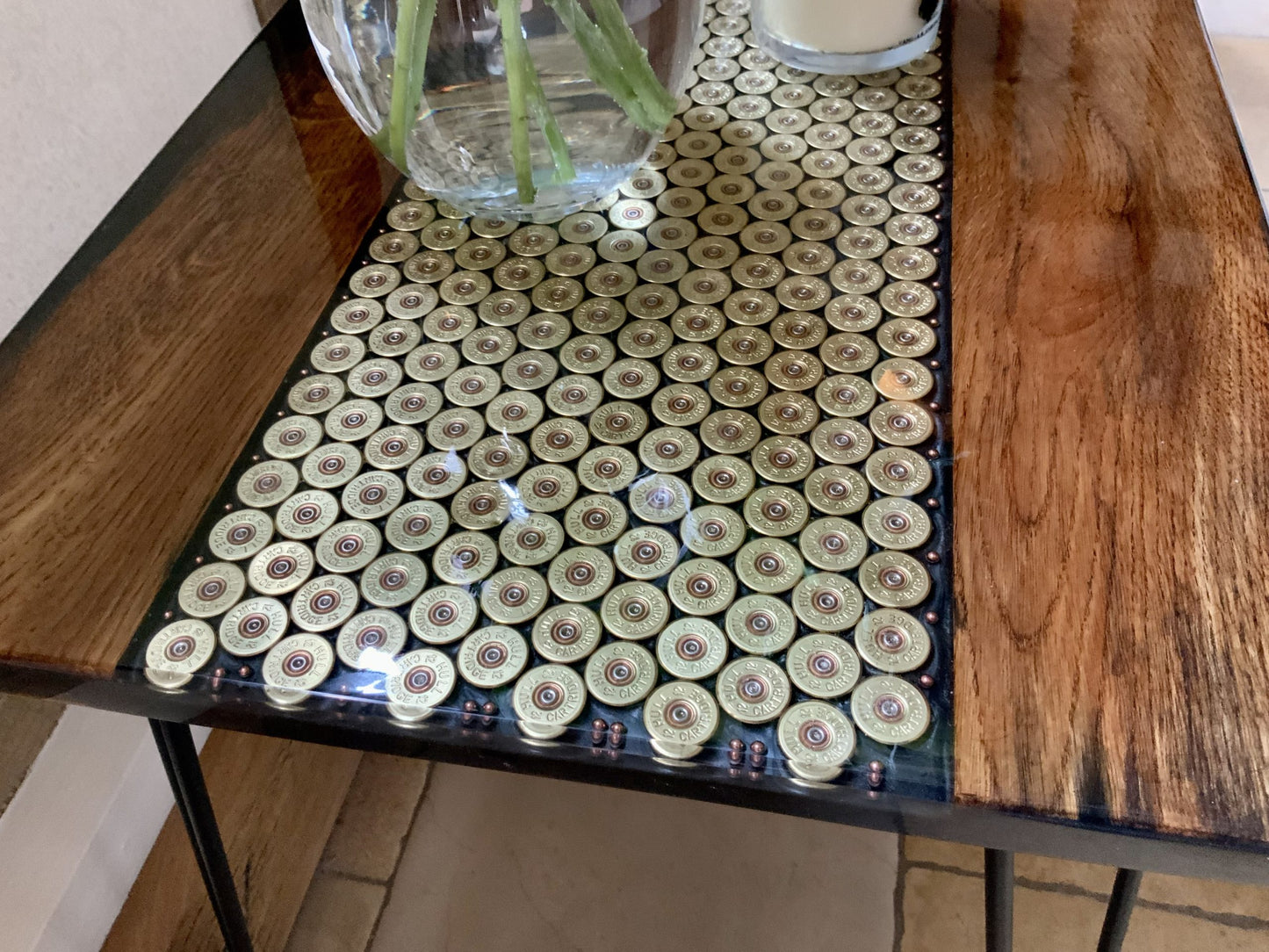 Reclaimed Oak and Spent Shell Side Table