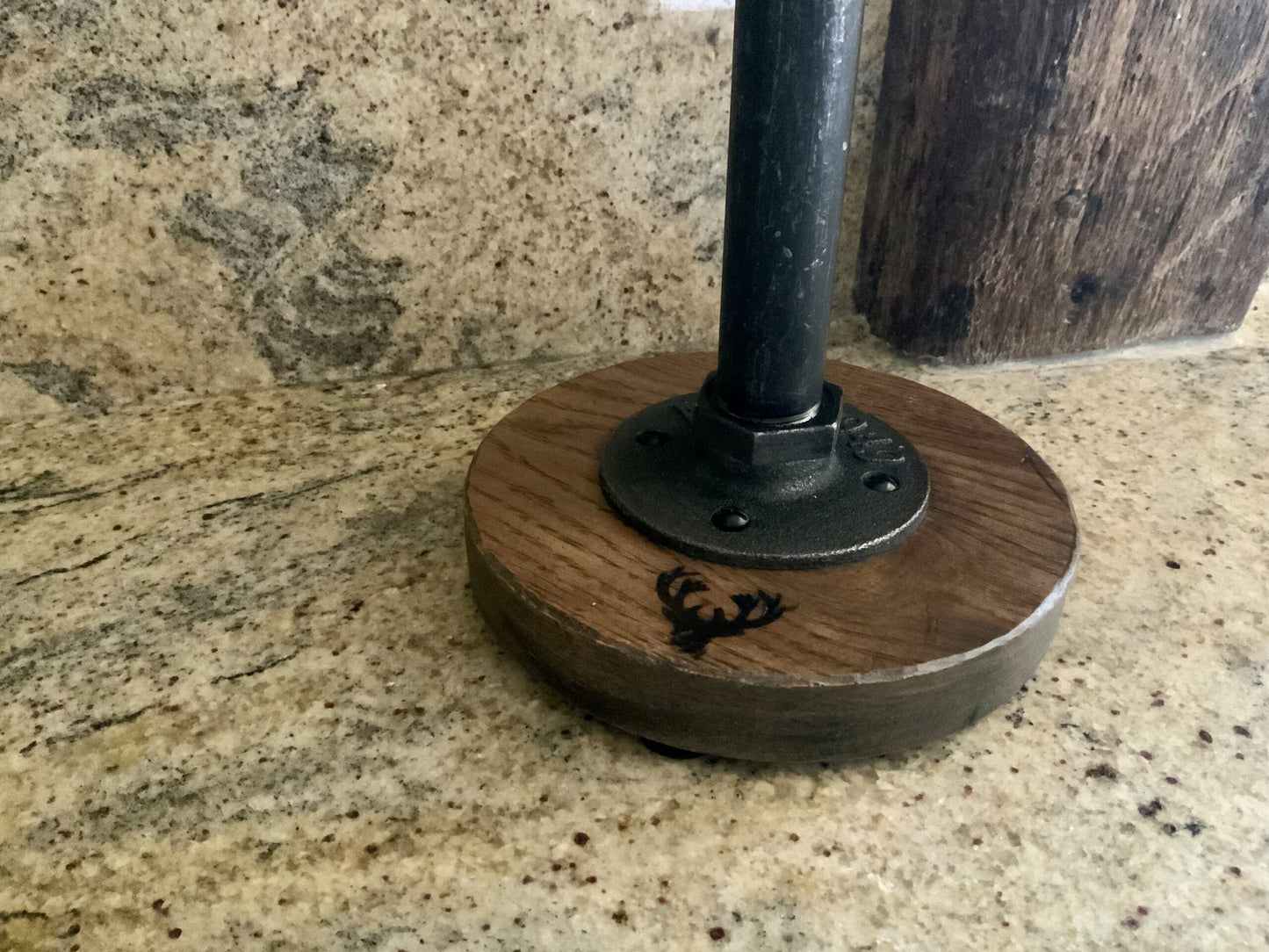 Industrial Metal and Wooden Kitchen Towel Holder