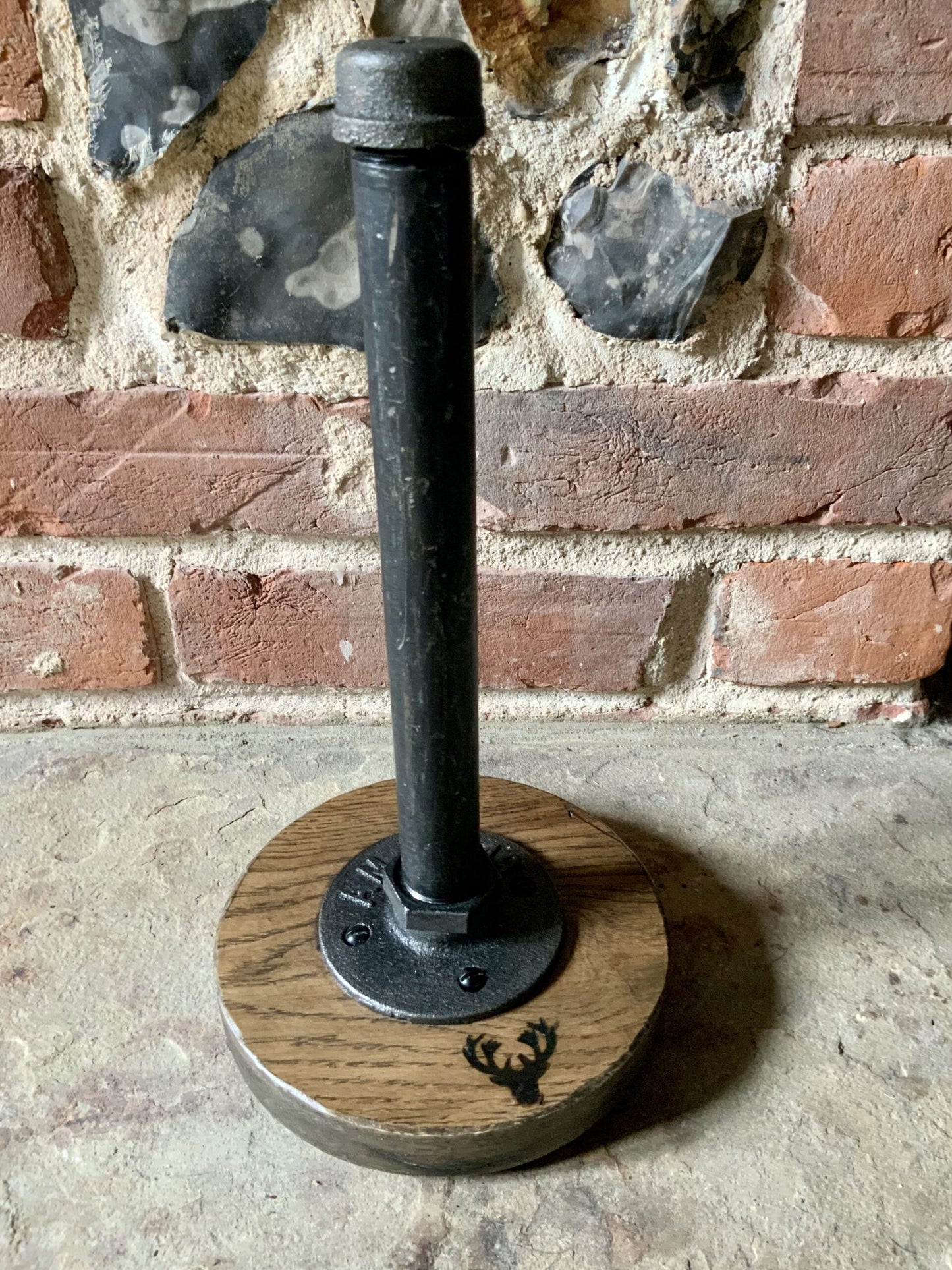 Industrial Metal and Wooden Kitchen Towel Holder