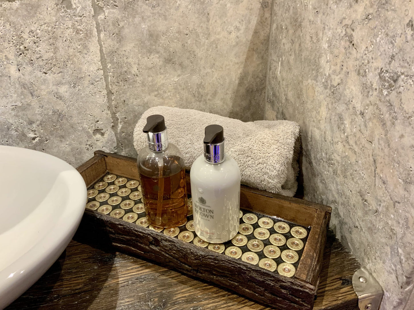 Small Rustic Bark Tray With Spent Shells