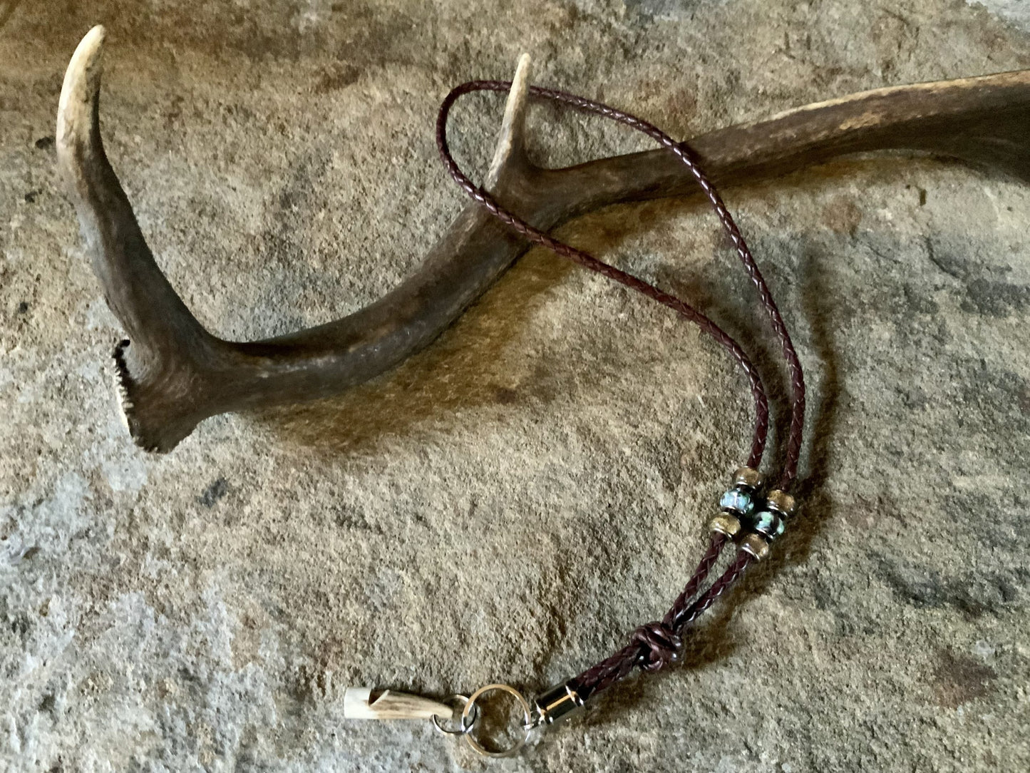 The Beat Keeper Leather Lanyard with Glass Beads