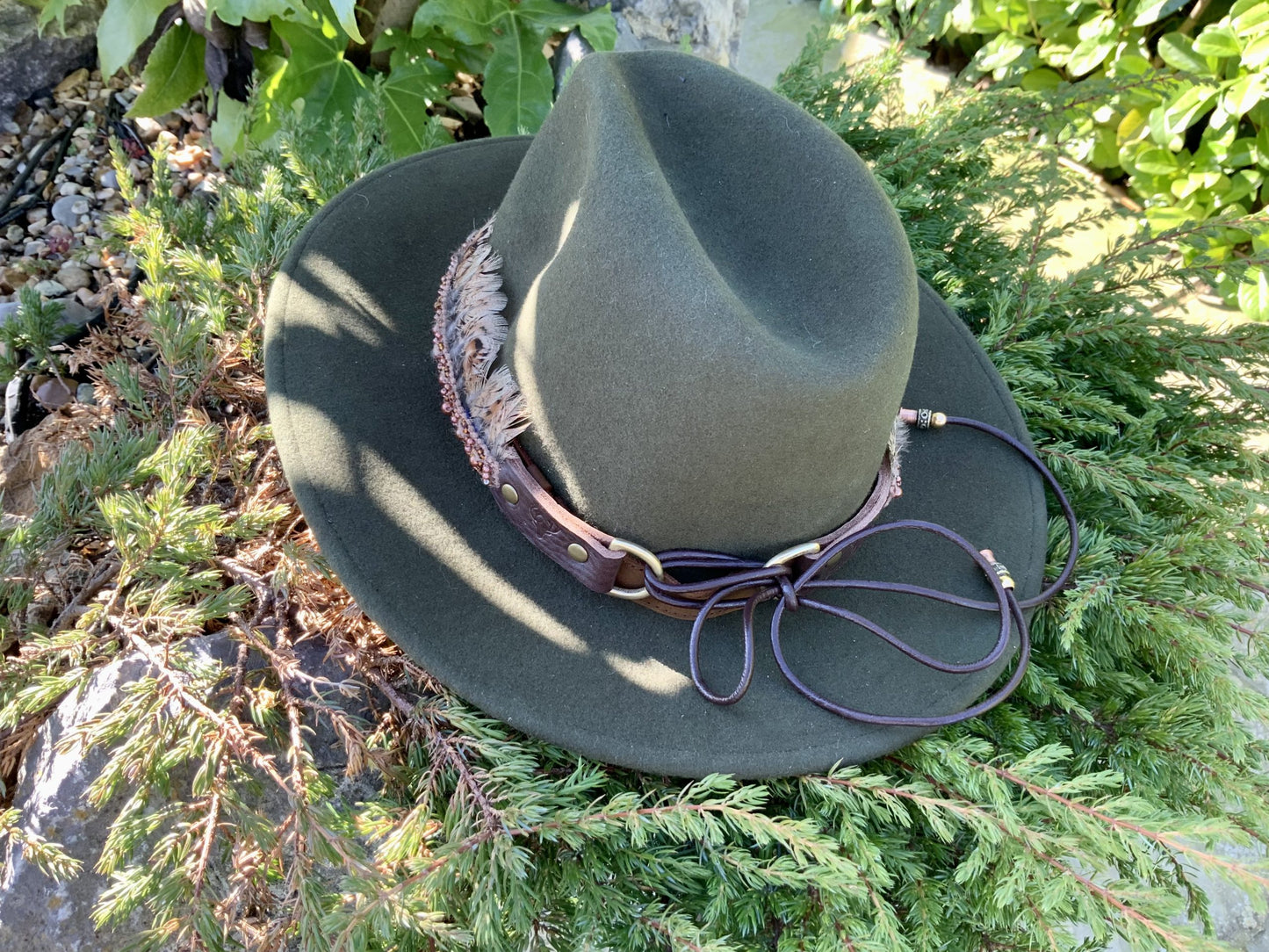 The Cherokee Leather and Feather Hat Band