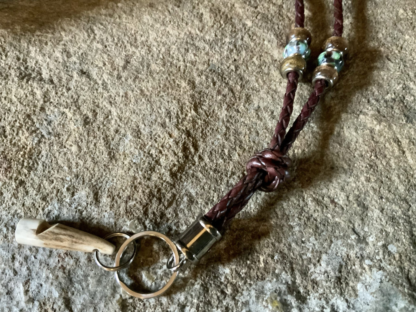 The Beat Keeper Leather Lanyard with Glass Beads