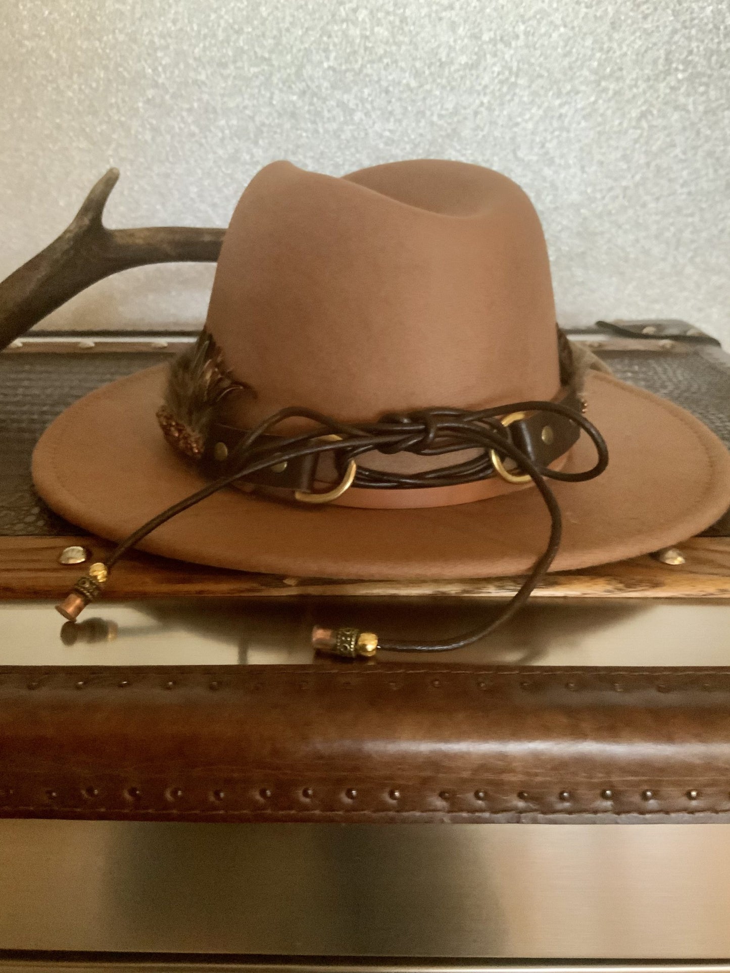 The Cherokee Leather and Feather Hat Band