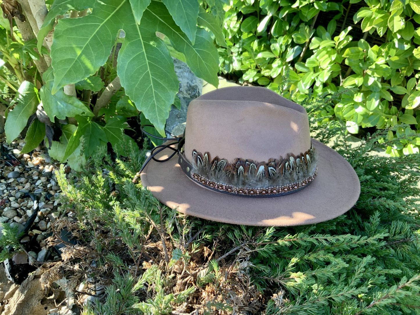 The Cherokee Leather and Feather Hat Band