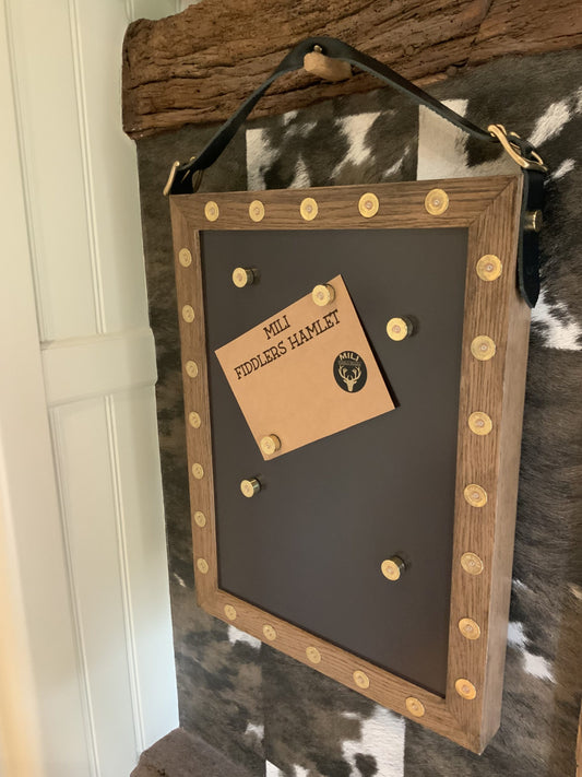 Oak Magnet Board with 12 bore shots