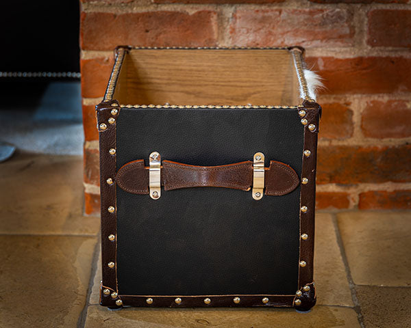 The Voyager Cowhide and Leatherette Storage Trunk Box